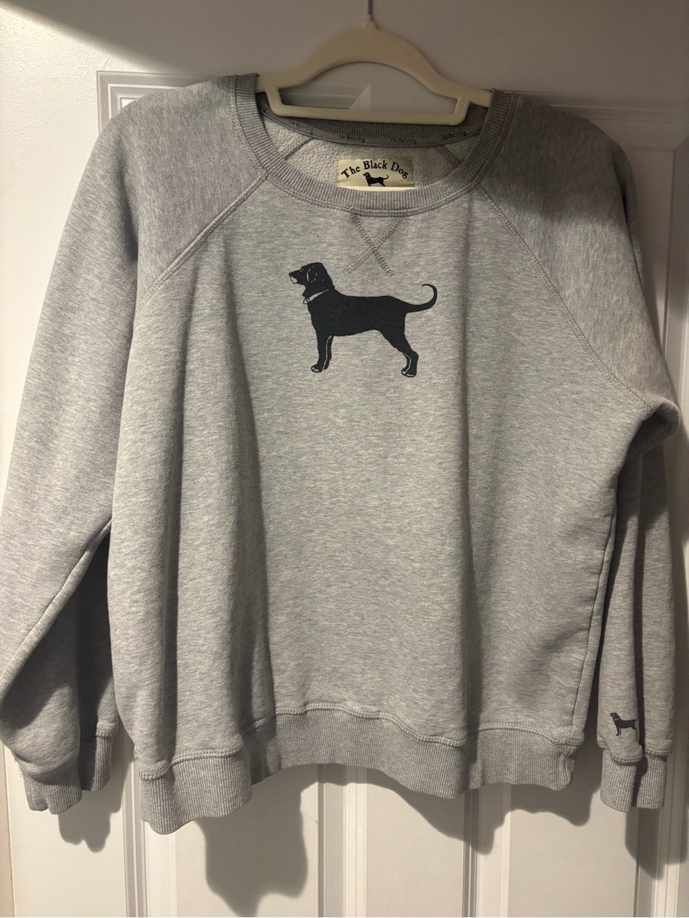 The Black Dog Gray Crewneck Sweatshirt with Black Dog Graphic